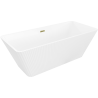 Mexen Tava freestanding ribbed bathtub 170 x 75 cm, white, gold overflow - 52851707500-50
