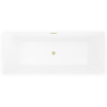 Mexen Tava freestanding fluted bathtub 170 x 75 cm, white, brushed gold overflow - 52851707500-55