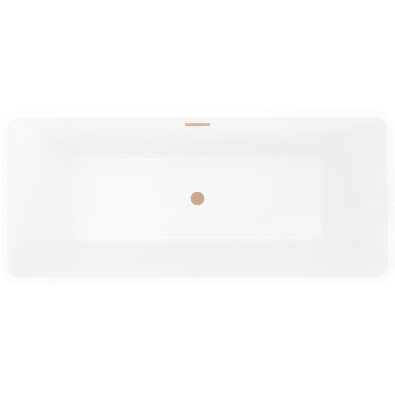 Mexen Tava freestanding ribbed bathtub 170 x 75 cm, white, brushed copper overflow - 52851707500-65