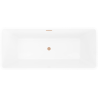 Mexen Tava free-standing ribbed bathtub 170 x 75 cm, white, brushed copper overflow - 52851707500-65