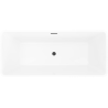 Mexen Tava freestanding fluted bath 170 x 75 cm, white, black overflow - 52851707500-70