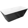 Mexen Tava freestanding fluted bath 170 x 75 cm, white/black, white overflow - 52851707575-20