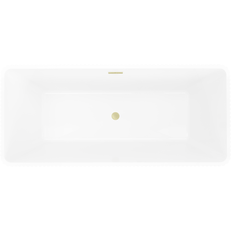 Mexen Tava freestanding fluted bathtub 170 x 75 cm, white/black, gold brushed overflow - 52851707575-55