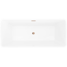 Mexen Tava freestanding ribbed bath 170 x 75 cm, white/black, overflow rose gold - 52851707575-60