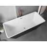 Mexen Tava freestanding ribbed bath 170 x 75 cm, white/black, brushed copper overflow - 52851707575-65