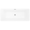 Mexen Tava freestanding fluted bathtub 170 x 75 cm, white/black, brushed gun gray overflow - 52851707575-66