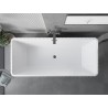 Mexen Tava freestanding fluted bathtub 170 x 75 cm, white/black, brushed gun gray overflow - 52851707575-66