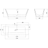 Mexen Tava freestanding ribbed bathtub 170 x 75 cm, white/black, black overflow - 52851707575-70