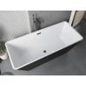 Mexen Tava freestanding ribbed bathtub 170 x 75 cm, white/black, black overflow - 52851707575-70