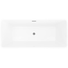 Mexen Tava freestanding ribbed bathtub 170 x 75 cm, white/black, gun metal overflow - 52851707575-95