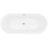 Mexen Yara freestanding ribbed bath 170 x 75 cm, white, chrome overflow - 52861707500-01