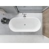 Mexen Yara freestanding ribbed bath 170 x 75 cm, white, chrome overflow - 52861707500-01