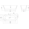 Mexen Yara freestanding fluted bathtub 170 x 75 cm, white, chrome overflow - 52861707500-01
