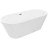 Mexen Yara freestanding fluted bathtub 170 x 75 cm, white, gold overflow - 52861707500-50