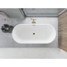 Mexen Yara freestanding fluted bathtub 170 x 75 cm, white, gold overflow - 52861707500-50