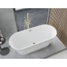 Mexen Yara freestanding ribbed bathtub 170 x 75 cm, white, brushed gold overflow - 52861707500-55