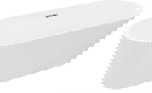 Mexen Yara freestanding fluted bathtub 170 x 75 cm, white, rose gold overflow - 52861707500-60