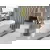 Mexen Yara freestanding fluted bathtub 170 x 75 cm, white, brushed gun gray overflow - 52861707500-66