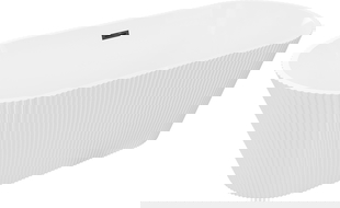 Mexen Yara freestanding fluted bath 170 x 75 cm, white, black overflow - 52861707500-70