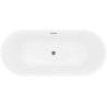 Mexen Yara freestanding fluted bathtub 170 x 75 cm, white, overflow gun metal - 52861707500-95