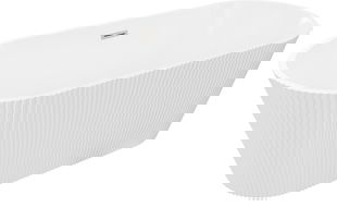 Mexen Yara freestanding ribbed bathtub 170 x 75 cm, white, brushed nickel overflow - 52861707500-97