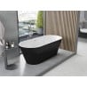 Mexen Yara freestanding fluted bathtub 170 x 75 cm, white/black, chrome overflow - 52861707575-01