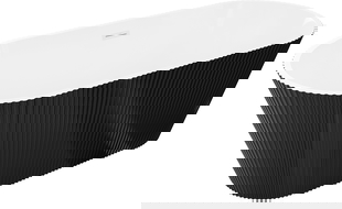 Mexen Yara freestanding fluted bath 170 x 75 cm, white/black, white overflow - 52861707575-20