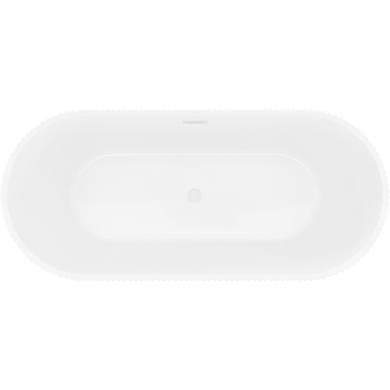 Mexen Yara freestanding fluted bath 170 x 75 cm, white/black, white overflow - 52861707575-20