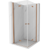 Mexen Mist-F Duo folding shower cabin 70 x 70 cm, transparent, brushed copper - 8A6-070L-070P-65-00