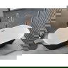Mexen Yara freestanding fluted bathtub 170 x 75 cm, white/black, brushed gun gray overflow - 52861707575-66