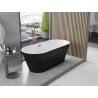 Mexen Yara freestanding fluted bathtub 170 x 75 cm, white/black, brushed gun gray overflow - 52861707575-66