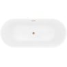 Mexen Yara freestanding fluted bathtub 170 x 75 cm, white/black, brushed gun gray overflow - 52861707575-66