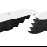 Mexen Yara freestanding fluted bathtub 170 x 75 cm, white/black, brushed gun gray overflow - 52861707575-66
