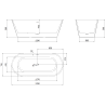 Mexen Yara freestanding fluted bathtub 170 x 75 cm, white/black, brushed nickel overflow - 52861707575-97