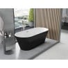 Mexen Yara freestanding fluted bathtub 170 x 75 cm, white/black, brushed nickel overflow - 52861707575-97