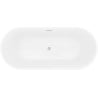 Mexen Yara freestanding fluted bathtub 170 x 75 cm, white/black, brushed nickel overflow - 52861707575-97