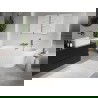 Mexen Oris free-standing fluted back-to-wall bathtub 150 x 75 cm, white, chrome overflow - 52871507500-01