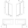 Mexen Mist 2-wing bathtub screen 100 x 150 cm, transparent, chrome - 8A9-100-011-01-00
