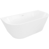 Mexen Oris freestanding fluted wall-mounted bathtub 150 x 75 cm, white, white overflow - 52871507500-20