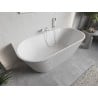 Mexen Oris freestanding fluted wall-mounted bathtub 150 x 75 cm, white, white overflow - 52871507500-20