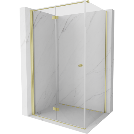 Mexen Mist-F folding shower cabin left 75 x 95 cm, transparent, brushed gold - 8A6T-075-095-55-00-L