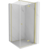 Mexen Mist-F Right Folding Shower Enclosure 80 x 80 cm, Transparent, Brushed Gold - 8A6T-080-080-55-00-P