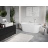Mexen Oris freestanding fluted wall-mounted bathtub 150 x 75 cm, white, white overflow - 52871507500-20