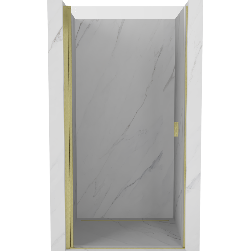 Mexen Mist-B 60 cm Hinged Shower Door, Transparent, Brushed Gold - 8A2-060-000-55-00