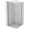 Mexen Mist-F Duo 75 x 75 cm Folding Shower Enclosure, Transparent, Brushed Copper - 8A6-075L-075P-65-00