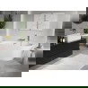 Mexen Oris freestanding wall-mounted, fluted bathtub 150 x 75 cm, white, gold overflow - 52871507500-50