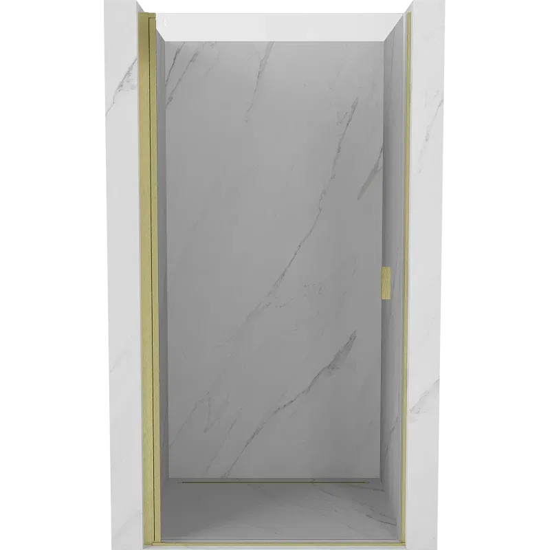 Mexen Mist-B 80 cm hinged shower door, transparent, brushed gold - 8A2-080-000-55-00
