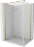 Mexen Mist-F T folding shower cabin left 70 x 100 cm, transparent, brushed gold - 8A6T-070-100-55-00-L