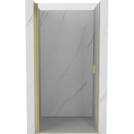 Mexen Mist-B 85 cm Hinged Shower Door, Transparent, Brushed Gold - 8A2-085-000-55-00