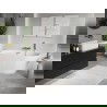 Mexen Oris freestanding wall-adjacent fluted bathtub 150 x 75 cm, white, gold brushed overflow - 52871507500-55